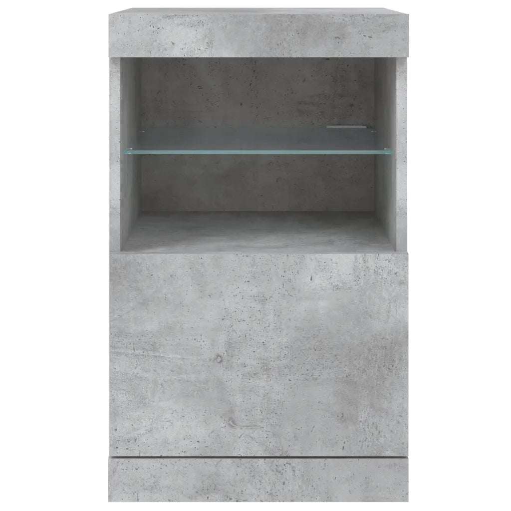 Credenza | Madia | Buffet da pranzo | Armadio da pranzo con Luci LED Grigio Cemento 41x37x67 cm