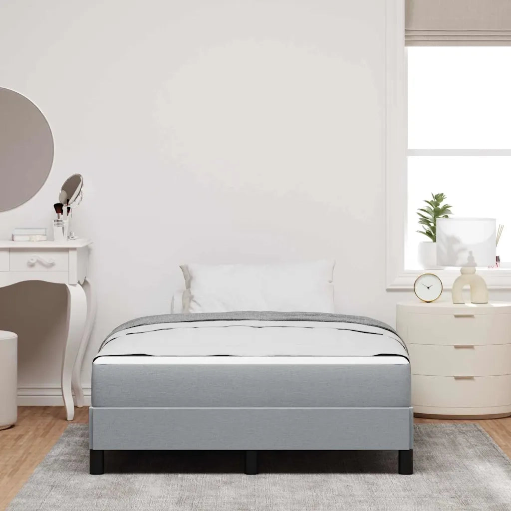 Letto a molle con materasso Grigio chiaro 120 x 190 cm Tessuto