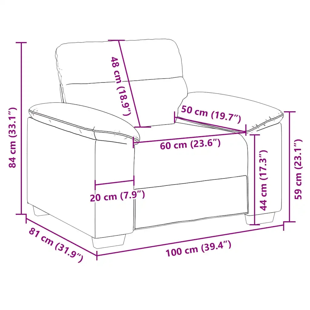 Divano Sedia-Poltrona Nera 100x81x84 cm in Similpelle