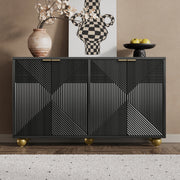 Credenza con ripiani regolabili in MDF nero