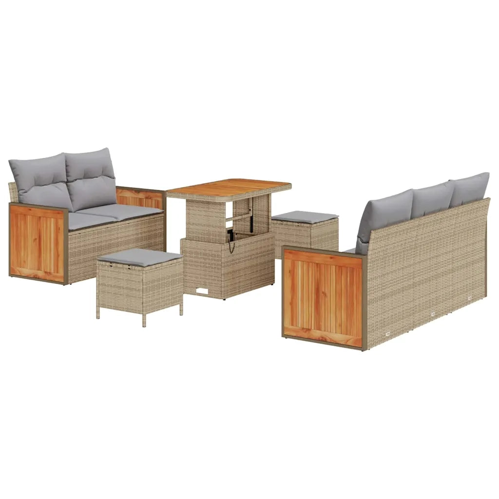 Set Divano da Giardino 10 pcs Beige e Grigio Chiaro polyrattan 3365202