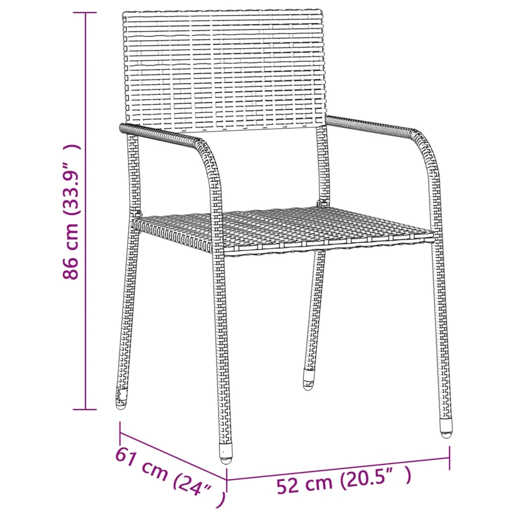 Set da Pranzo per Esterni 9 pz in Polyrattan Nero 3120107