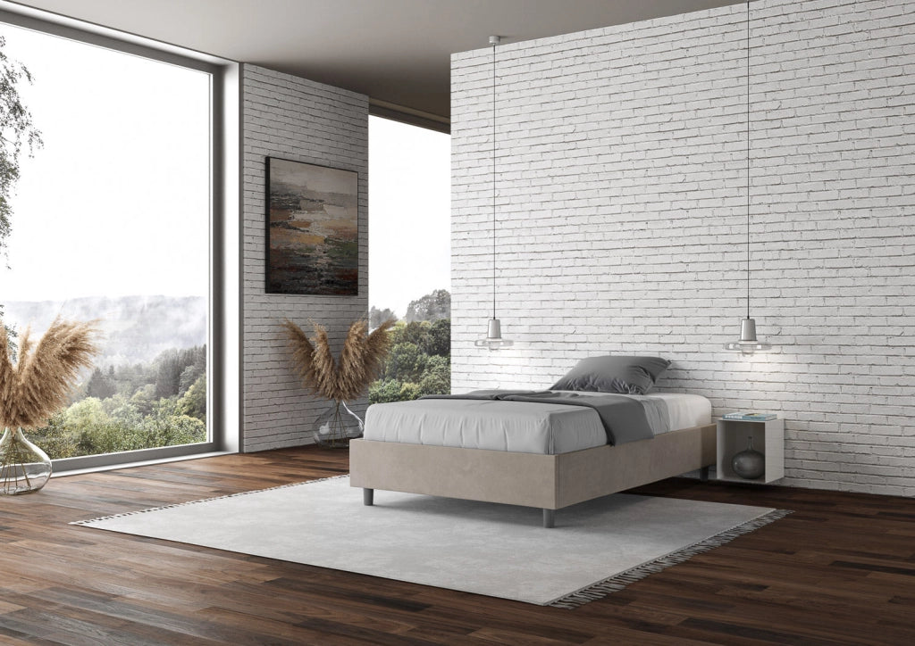 Letto Matrimoniale Francese Sommier 150x200 cm con Rete Azelia Sabbia