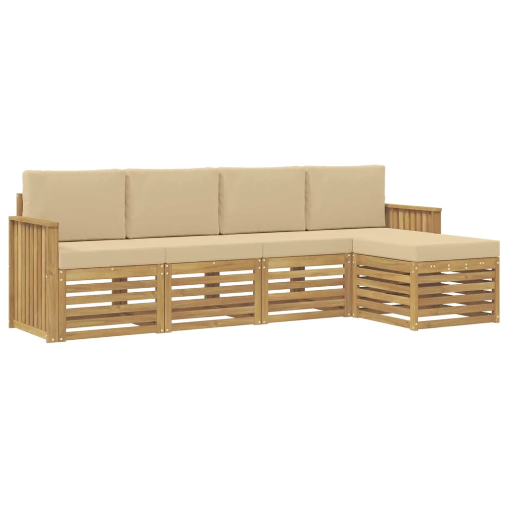 Set di divani da esterno 5 pcs Bianco e Beige 3391673