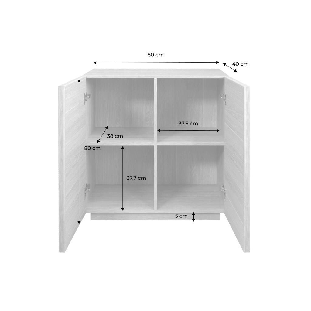 Credenza effetto legno 2 ante 80 cm, noce