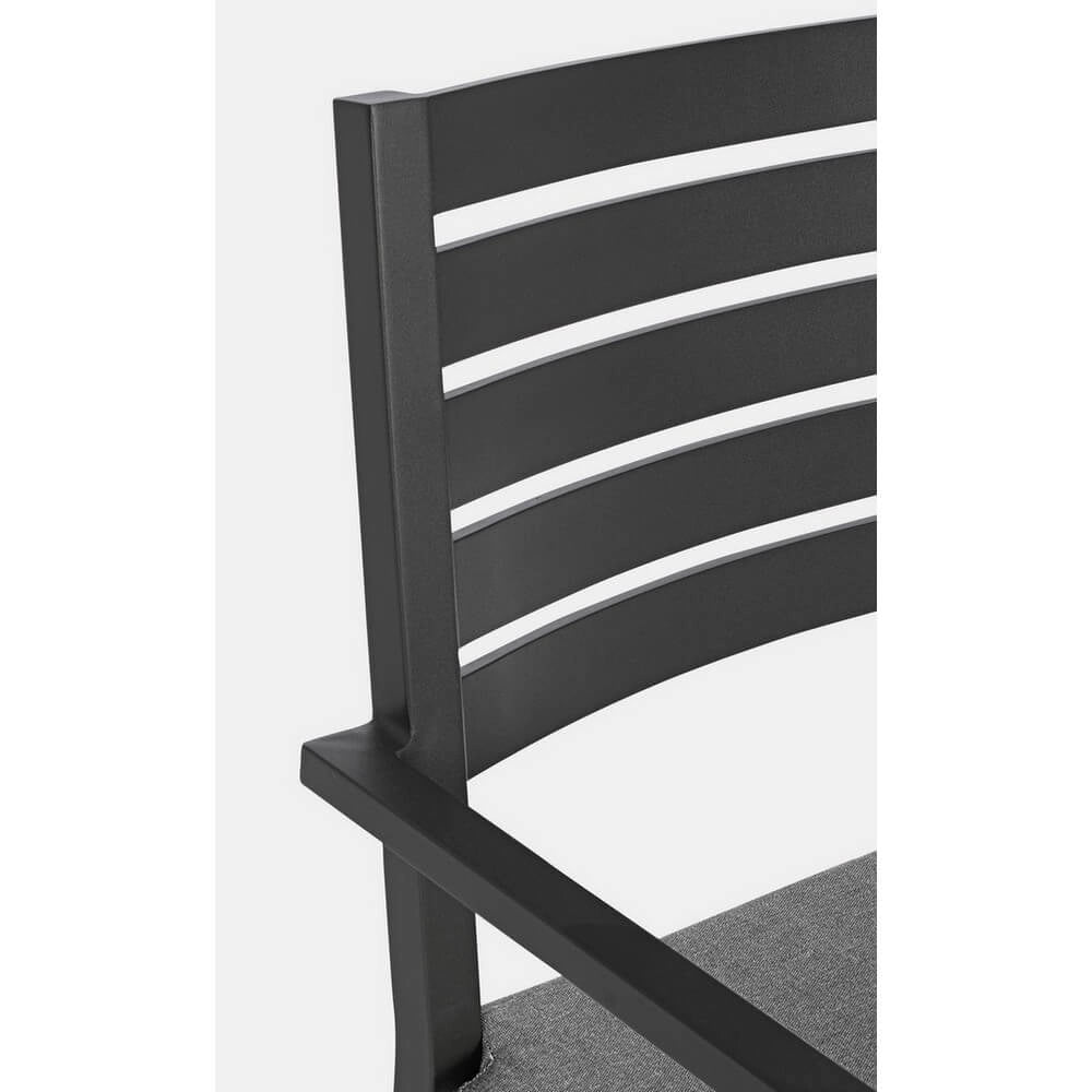 Set di 4 Sedie da Esterno in Alluminio con Braccioli e Cuscino - HEAVENLY