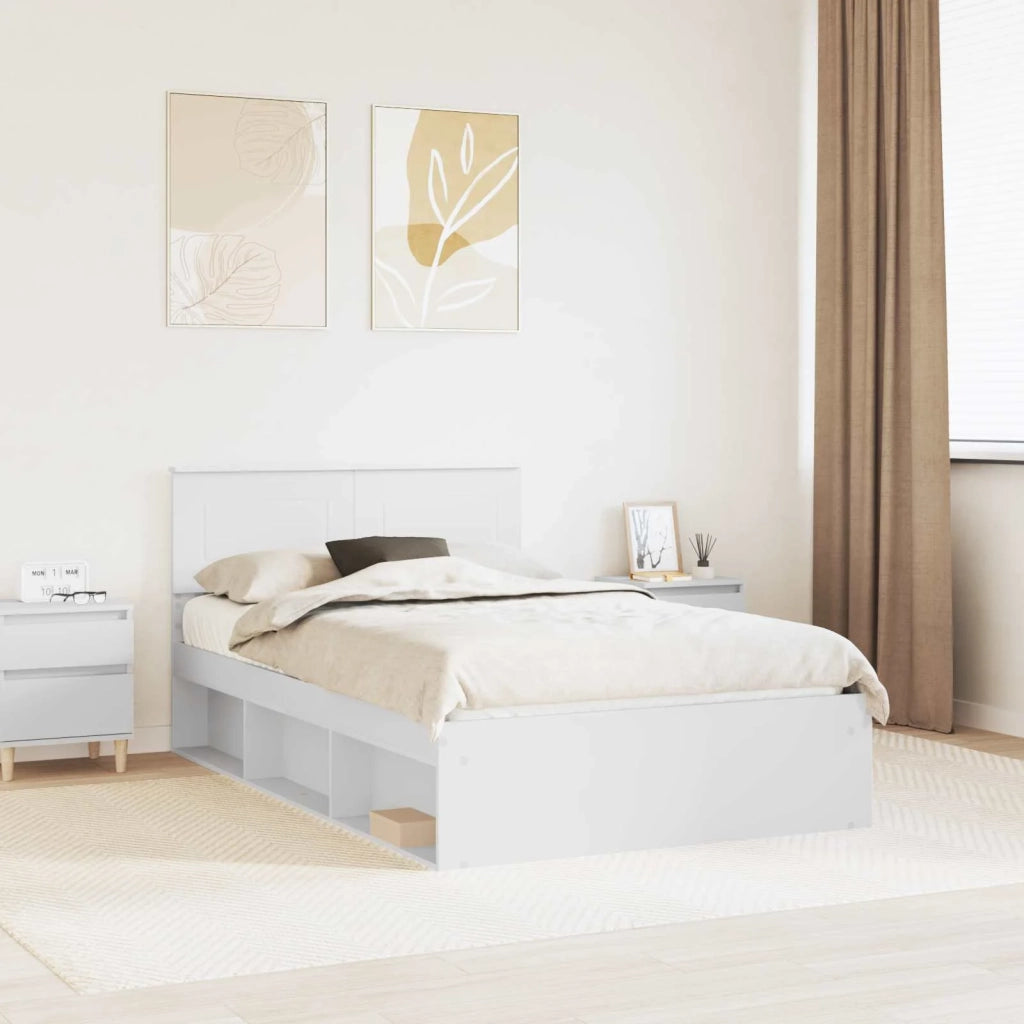 Struttura del letto Bianco 120 x 200 cm Legno multistrato