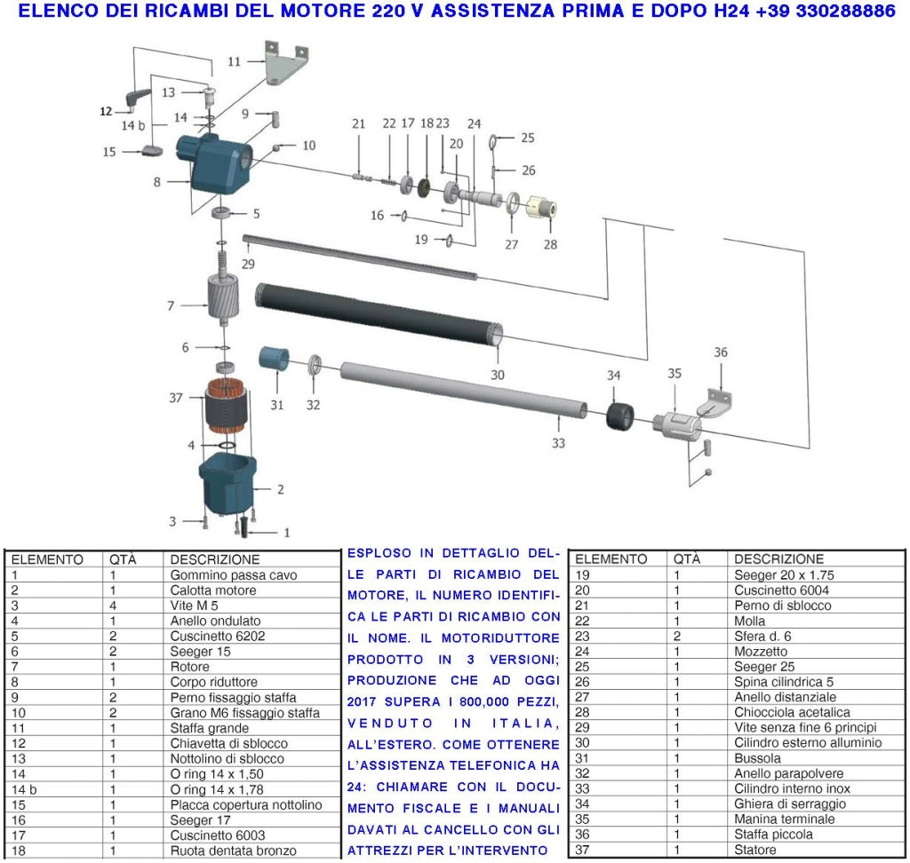 Chiera Boccola Acetalica 5 Principi Trainata dalla Vite Senza Fine Tramite lo  Stelo Retrattile Apre Chiude il Cancello Ricambio Dei Motori Elettrici Cancello Automatico del Motore Titan Gates MPC GR