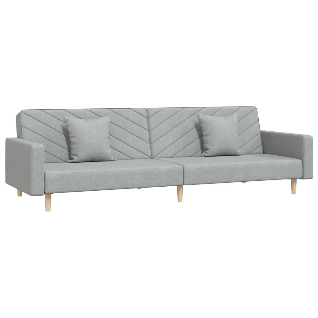 Divano letto | Sof¨¤ letto | Letto singolo a 2 Posti con 2 Cuscini Grigio Chiaro in Tessuto