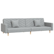 Divano letto | Sof¨¤ letto | Letto singolo a 2 Posti con 2 Cuscini Grigio Chiaro in Tessuto