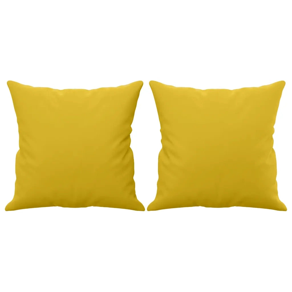 Divano a 2 Posti con Cuscini Giallo 140 cm in Velluto