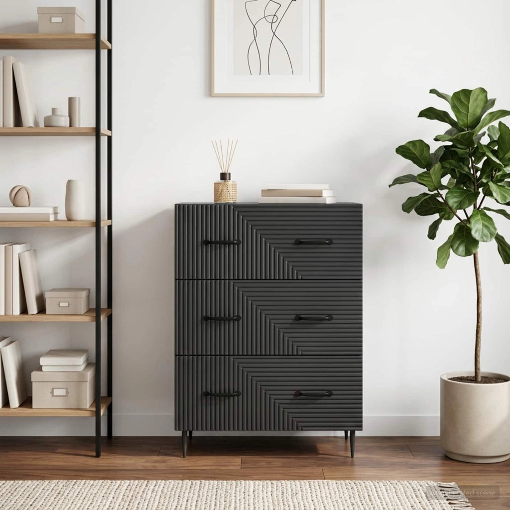 Mobile con Cassetti Nero 66 x 34,5 x 89,5 cm 894836