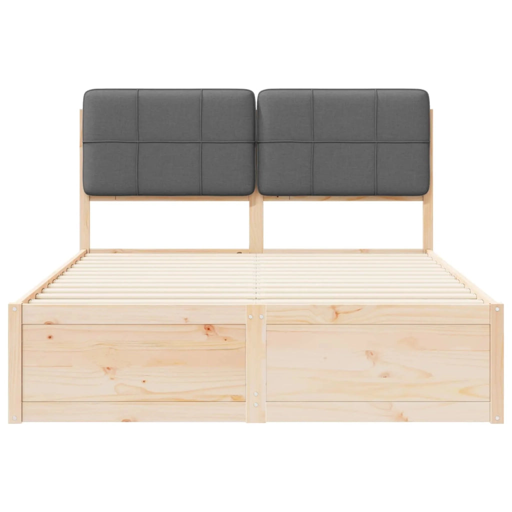 Letto con Testiera Rivestita Grigio scuro 150 x 200 cm