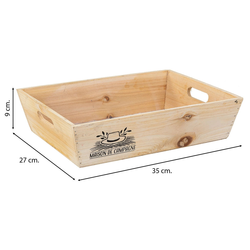 Cesto in legno marrone 35x27x9h