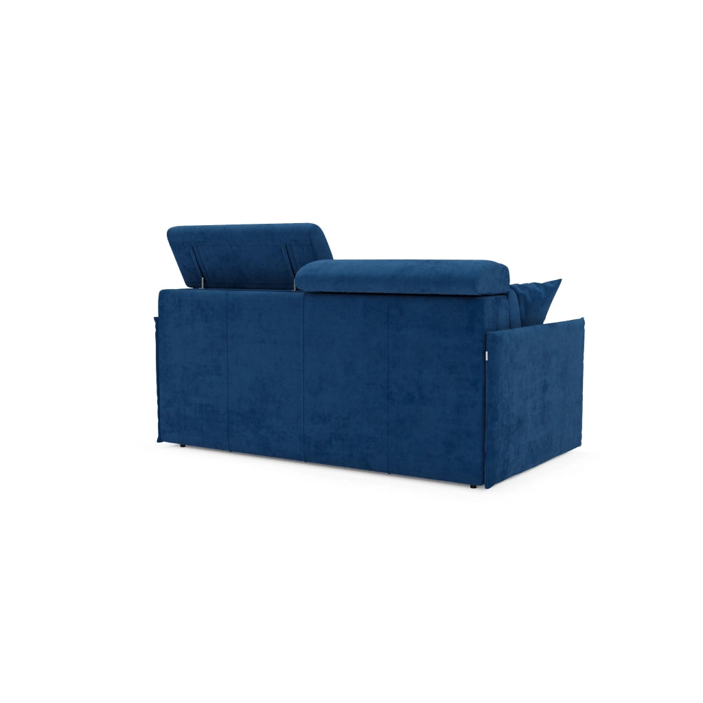 Miryam Divano letto con poggiatesta reclinabili e comfort maxi - design compatto in morbido tessuto smacchiabile T31 189 cm blu