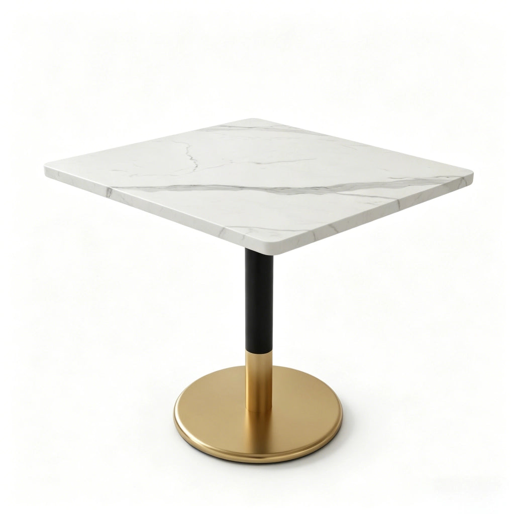 Tavolo da pranzo rettangolare 80 x 60 cm per 2 persone in MDF e metallo bianco e nero