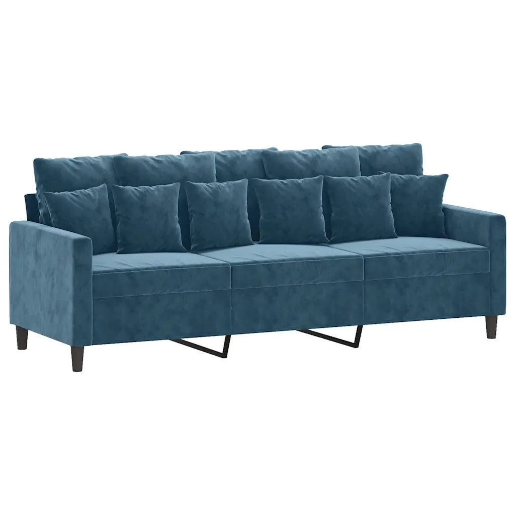 Divano a 3 Posti Blu 180 cm in Velluto 359322