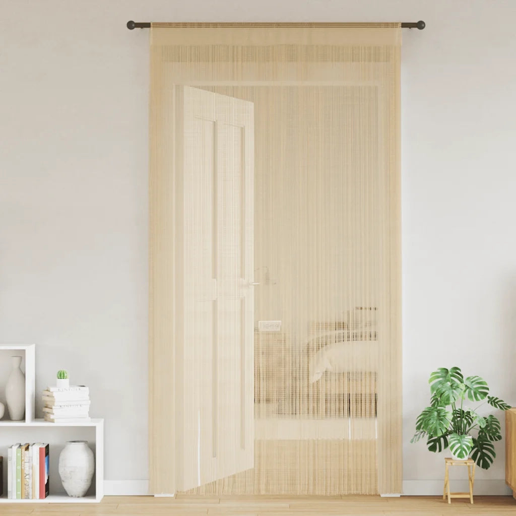 2 pz Tende a Fili 100x250 cm Beige