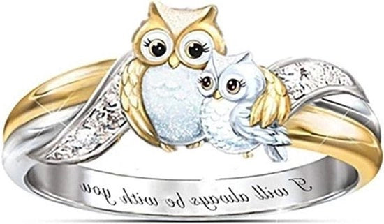 Anello ingrandito con uccello per madre e figlia