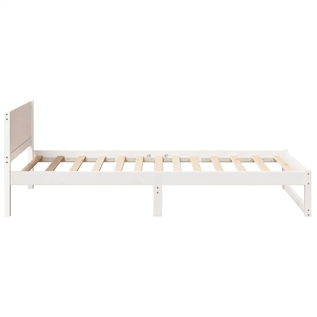 Struttura del letto-Giroletto-Rete del Letto Bianco 90 x 190 cm Pino massello 941431