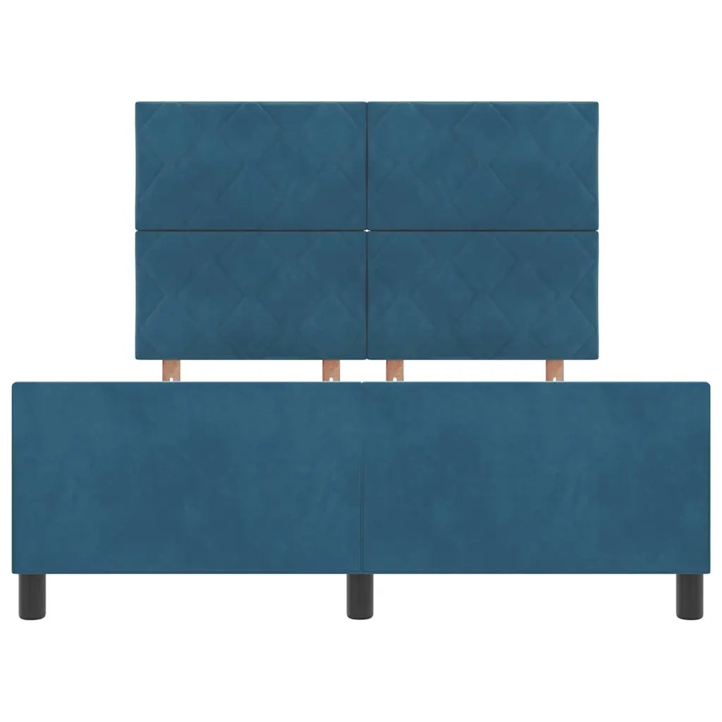 Letto a molle con testiera Blu Scuro 160 x 200 cm Velluto 3345021