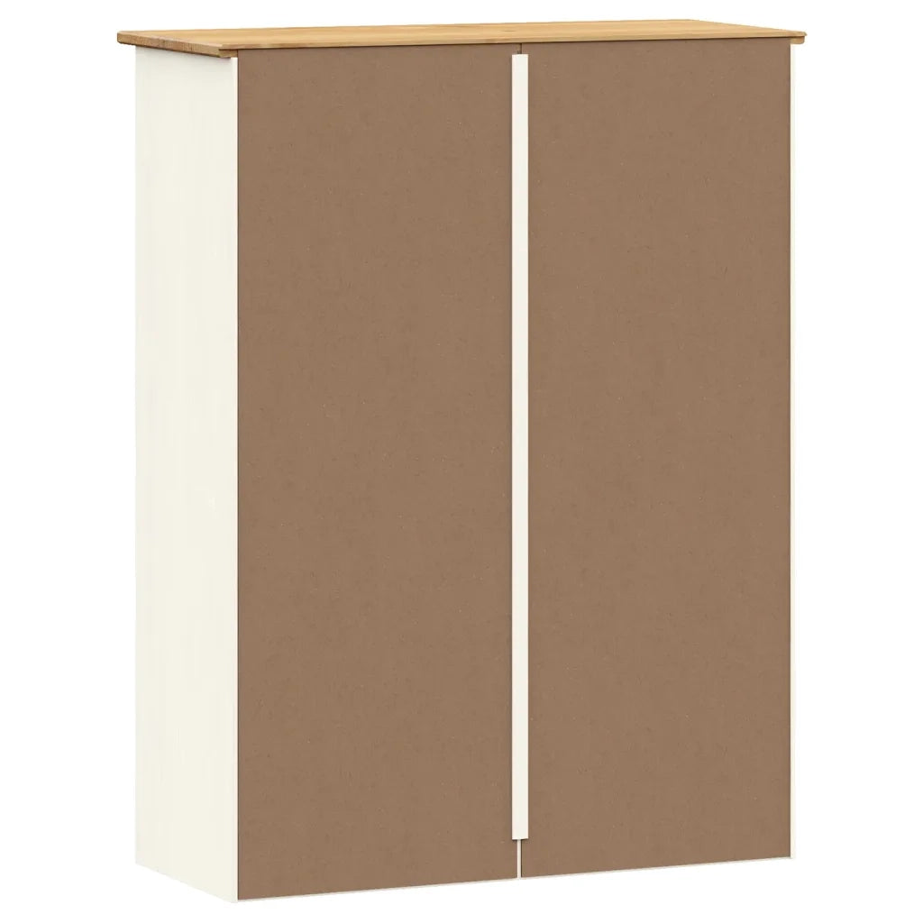 Piano Comò VIGO Bianco 78x30x100 cm in Legno Massello di Pino 353206