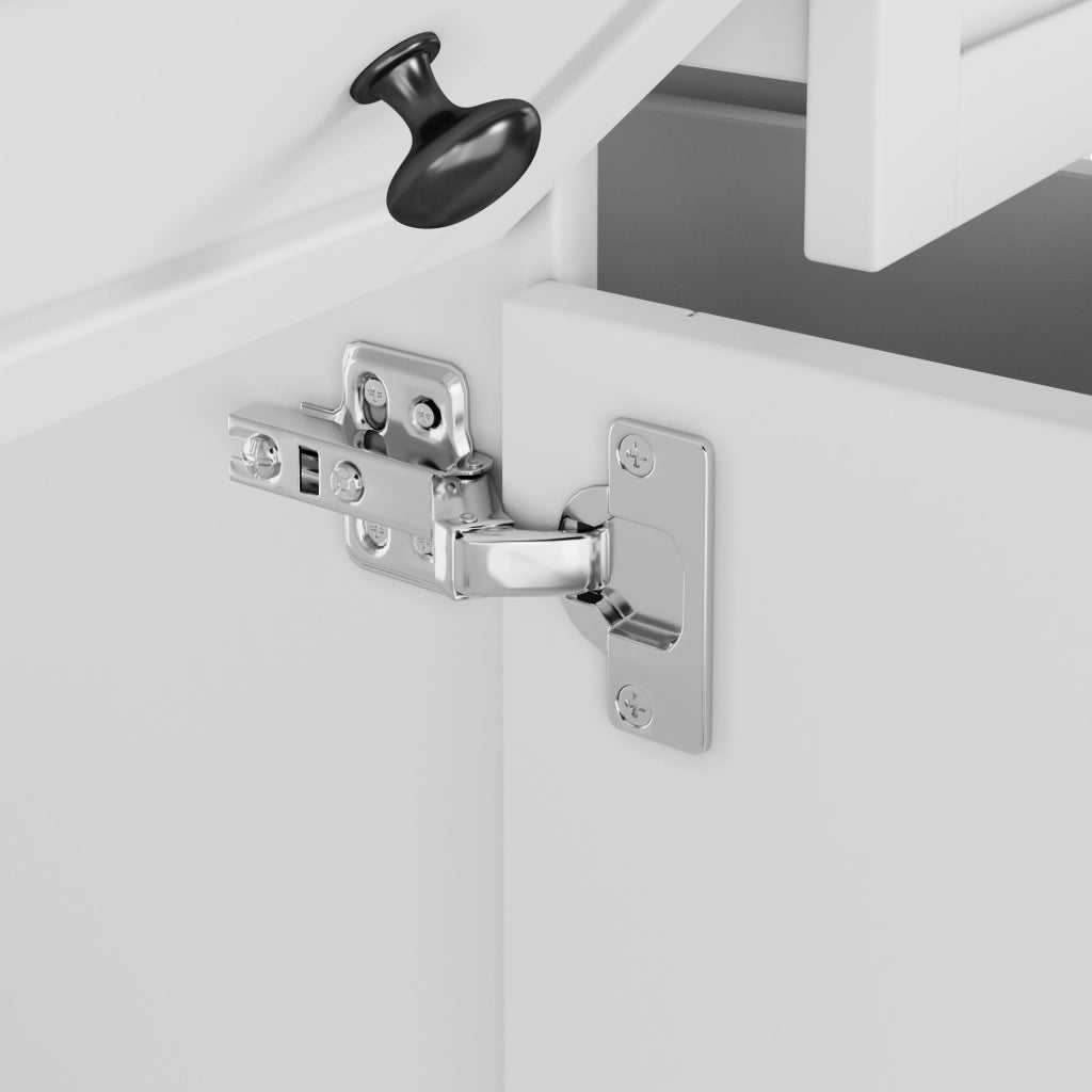 Mobile sottolavabo autoportante con lavabo in ceramica 6 cassetti anta doppia ripiano MDF bianco 91,5 × 46,5 × 90 cm