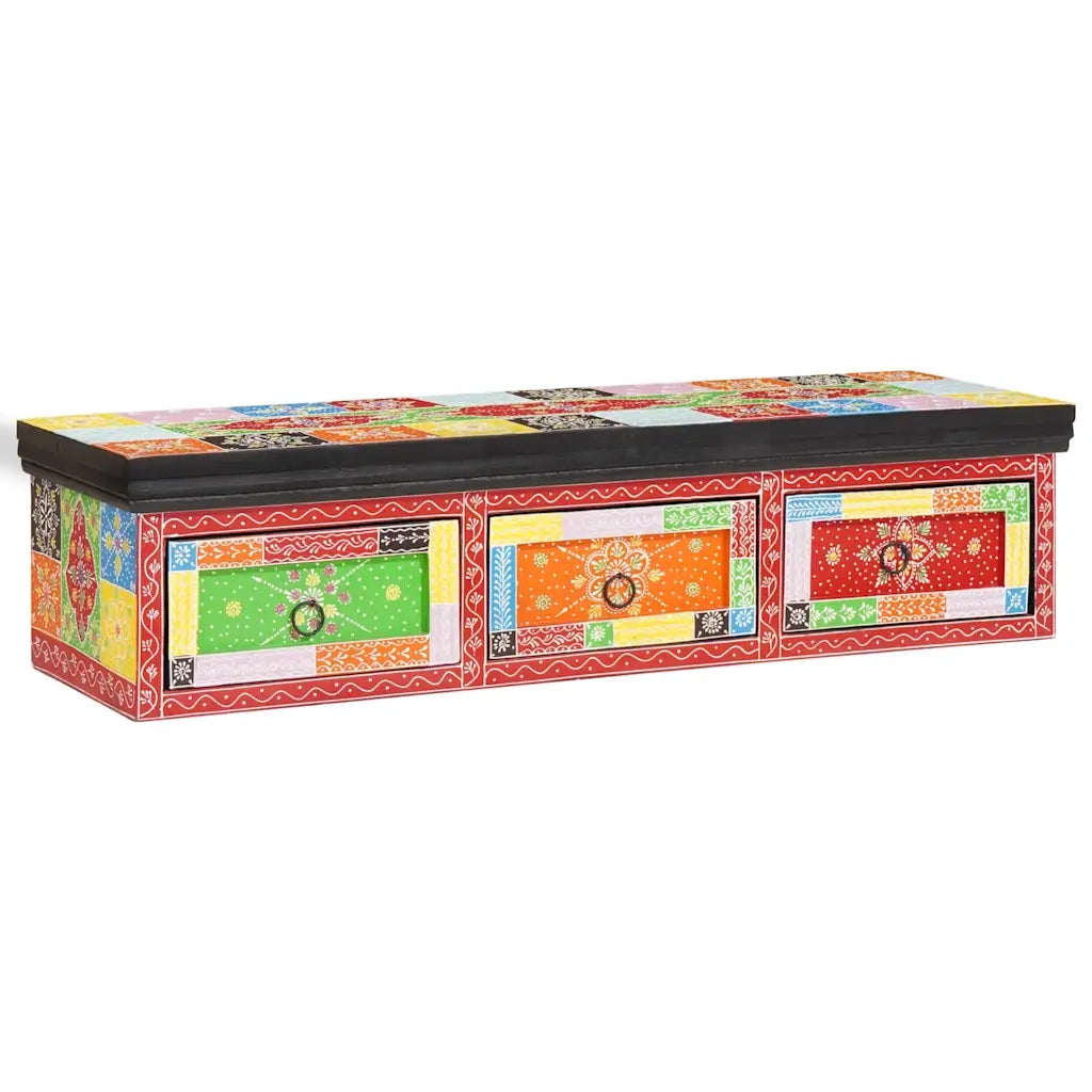 Armadio TV-Mobile per TV-Mobile Porta TV Multicolore 100 x 30 x 24 cm Legno massello di mango