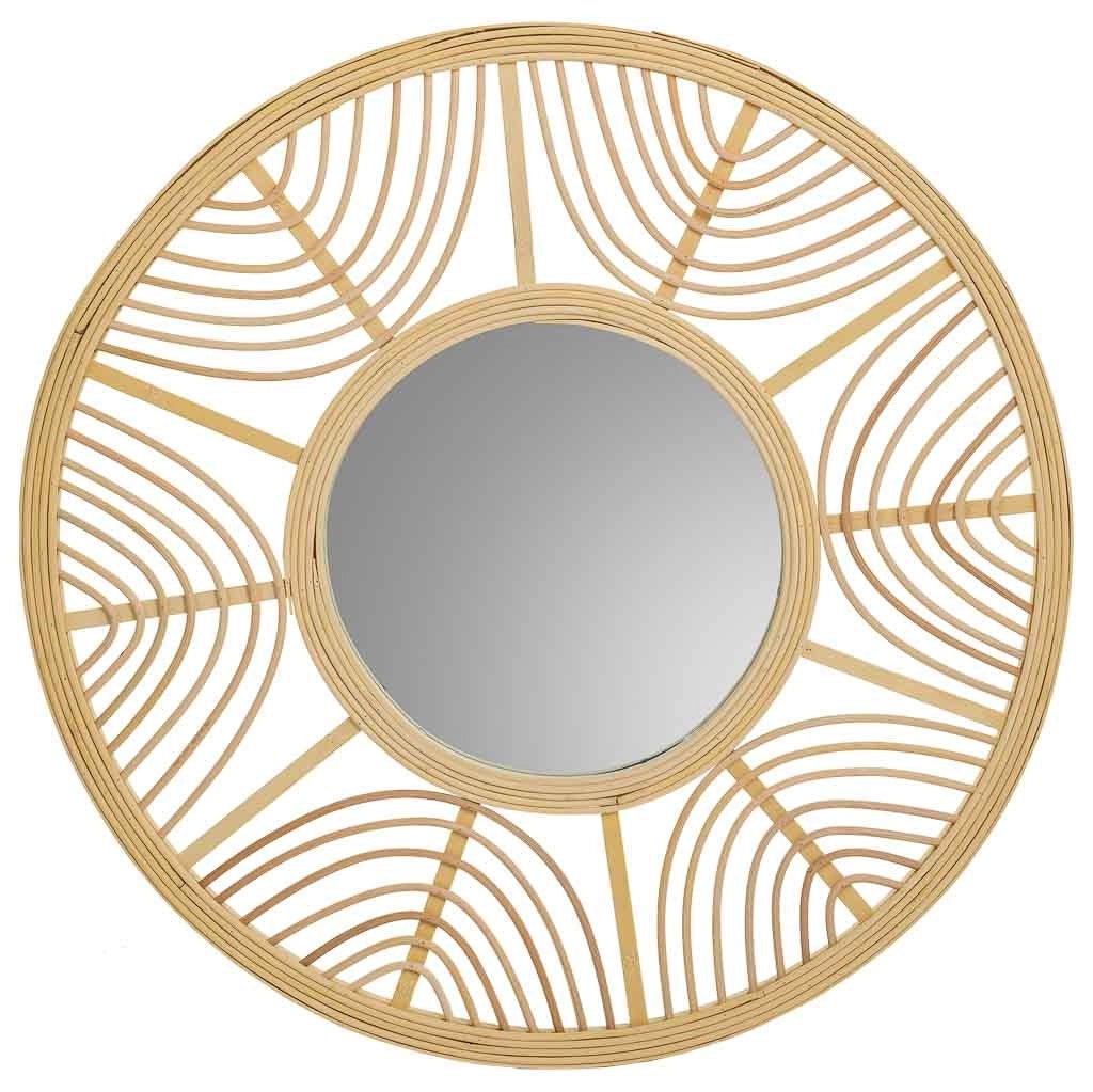 Specchio in rattan e bambù marrone d55,5x2h