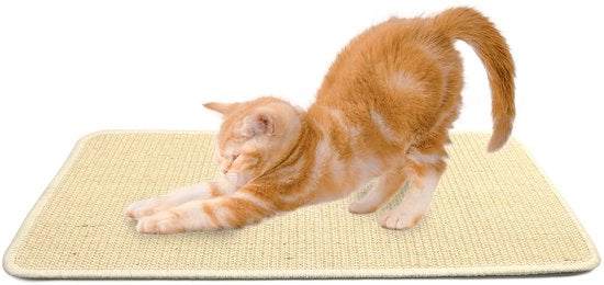 Mat per gatti in sisal, 60x40cm, mat per gatti antiscivolo per porte, mat per gatti per mobili per gatti, colore primario