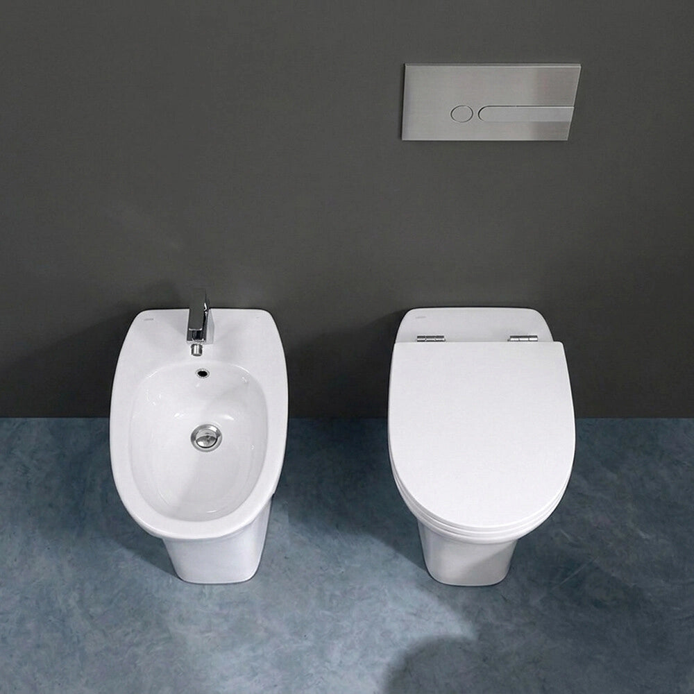 Wc filomuro in ceramica bianco h 47 con scarico universale Evolution Sanitosco