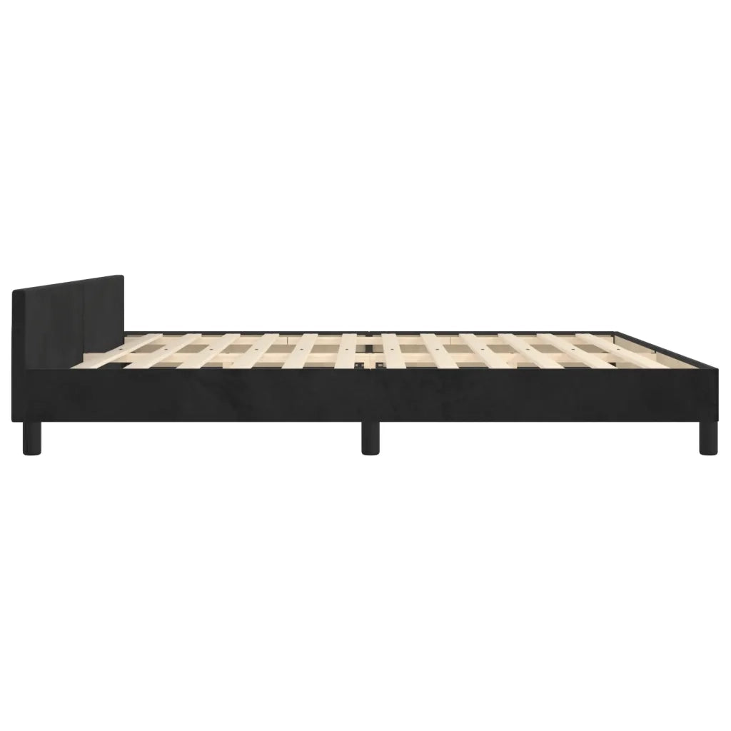Giroletto senza Materasso-Struttura Letto Nero 200x200 cm in Velluto 610459