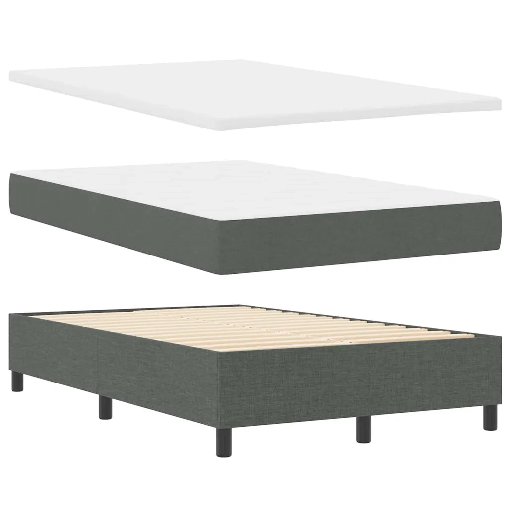 Letto a molle con materasso Grigio scuro 120 x 200 cm Tessuto 3344136