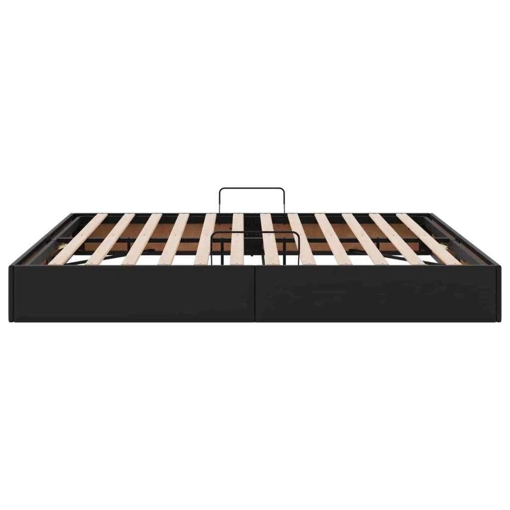 Letto ottomano Nero 160 x 200 cm Pelle Sintetica 3442778