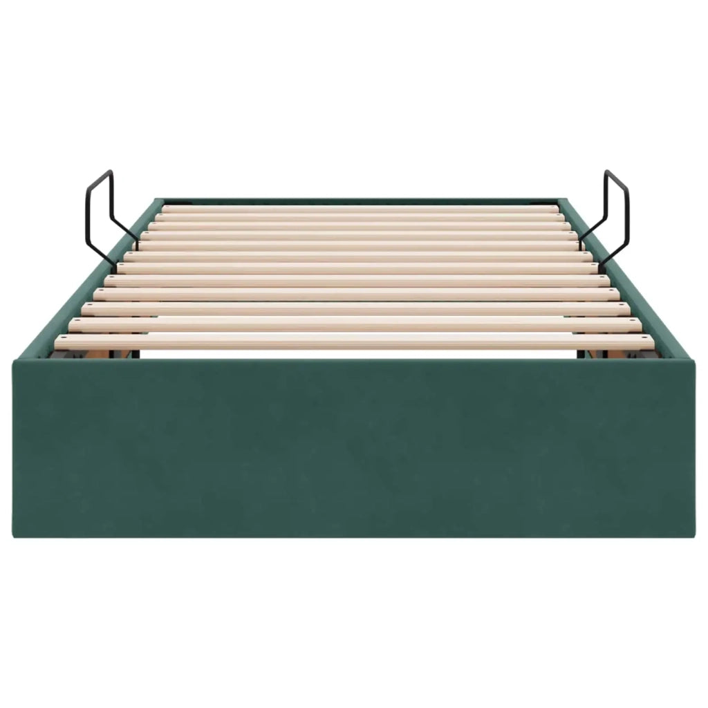 Letto singolo | Letto per adulti | Letto ottomano Verde Scuro 90 x 200 cm Velluto
