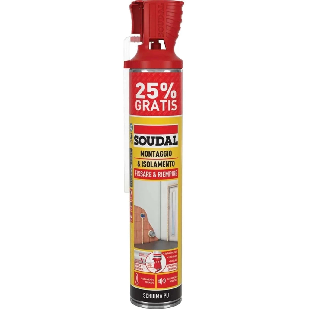 SCHIUMA POLIURETANICA MONTAGGIO-ISOLAMENTO 750ML.