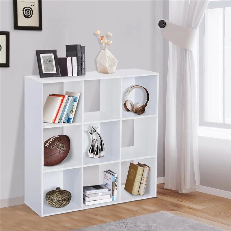 LIBRERIA BIANCA MODERNA 6 SCOMPARTI 91 X 91 X 30 CM