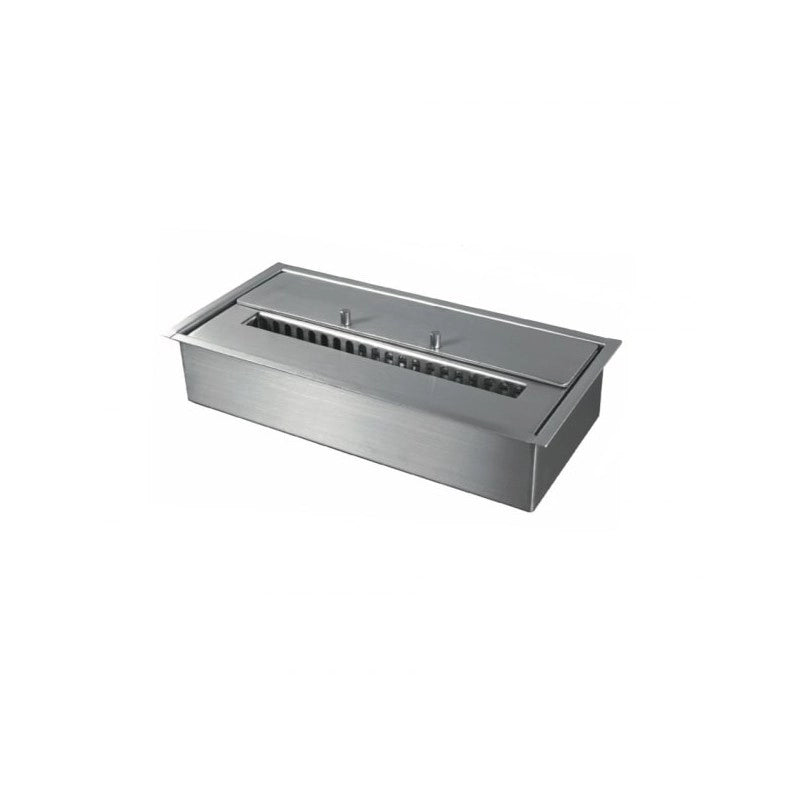 Biobruciatore da inserto 1,5 L con serbatoio troppo pieno, fibra assorbente e spegnifiamma – per camini a bioetanolo – Tecno Air System
