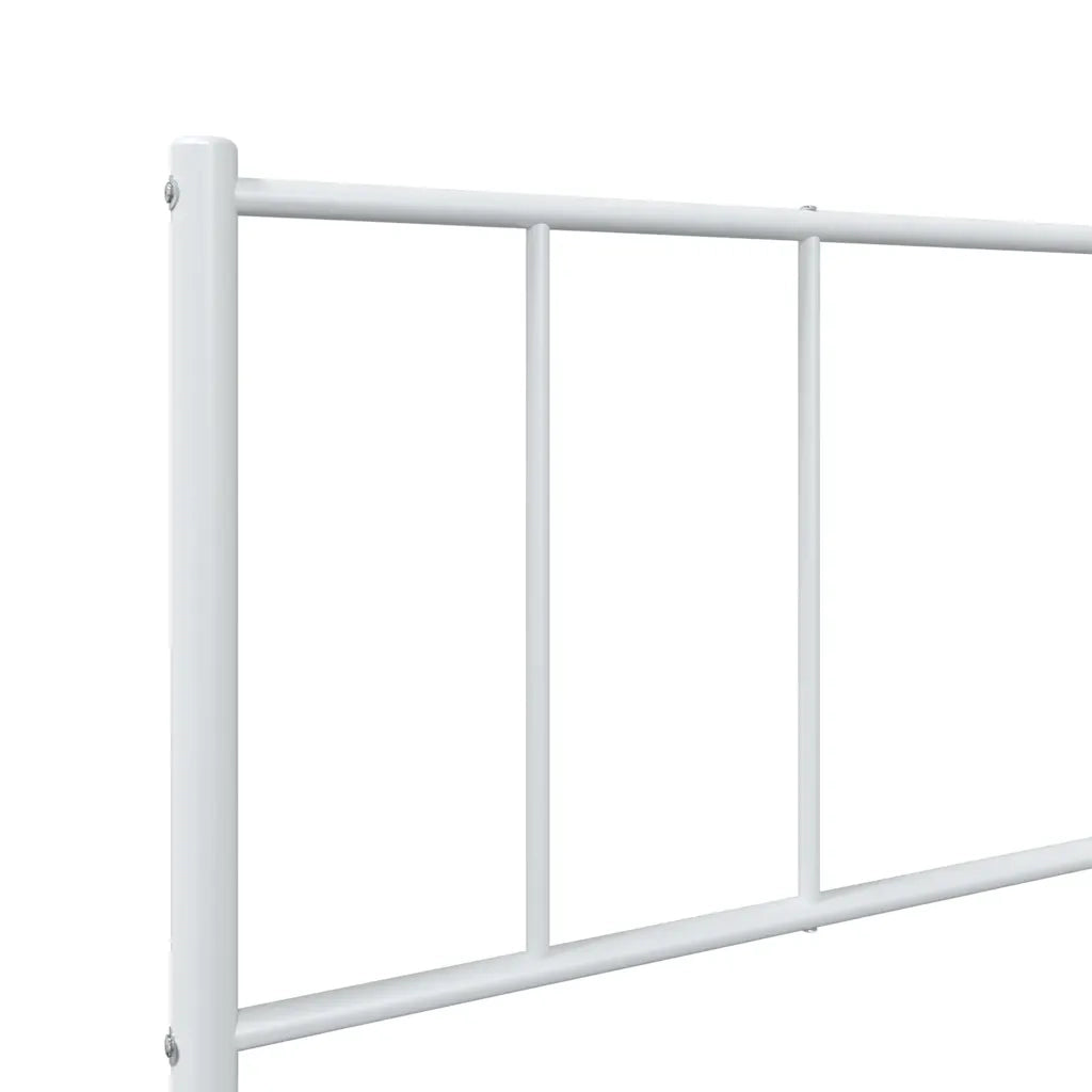 Giroletto con Testiera e Pediera Metallo Bianco 90x190 cm 352539
