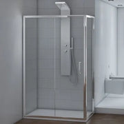 Box doccia angolare 80x100 cm scorrevole in cristallo trasparente Ted