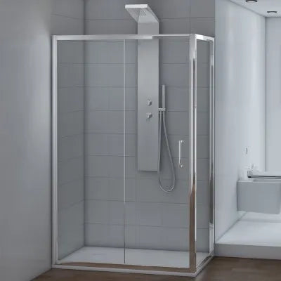 Box doccia angolare 80x100 cm scorrevole in cristallo trasparente Ted