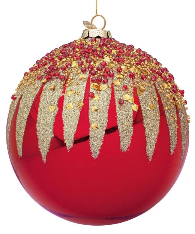 Sfera vetro Firework rosso rosso-verde D150