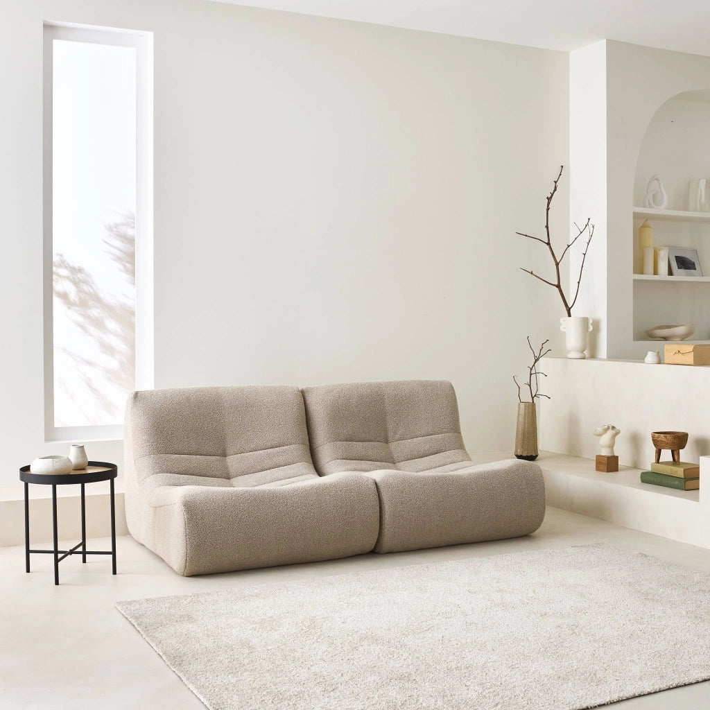 Divano modulare boucle, 2 posti, beige