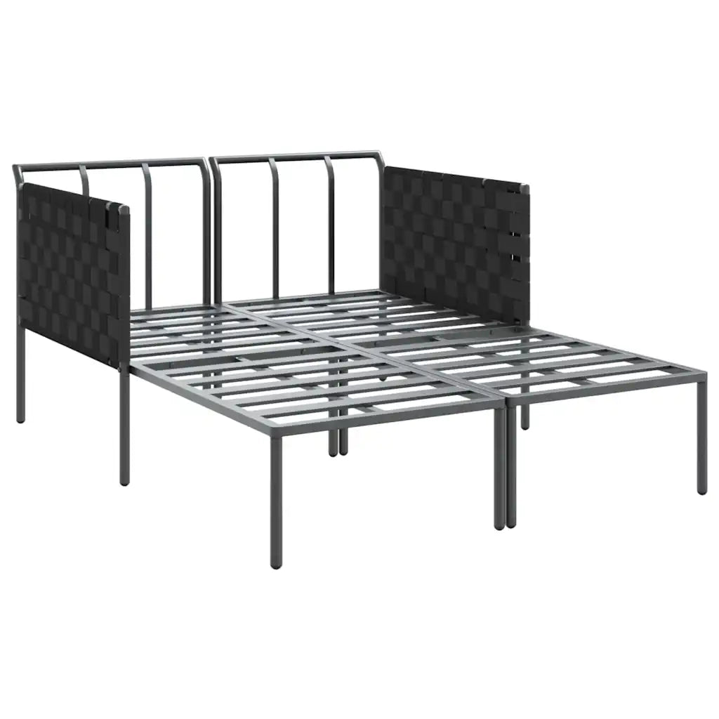 Lettino da Sole con cuscino Antracite 153 x 115 x 69.5 cm 42004136