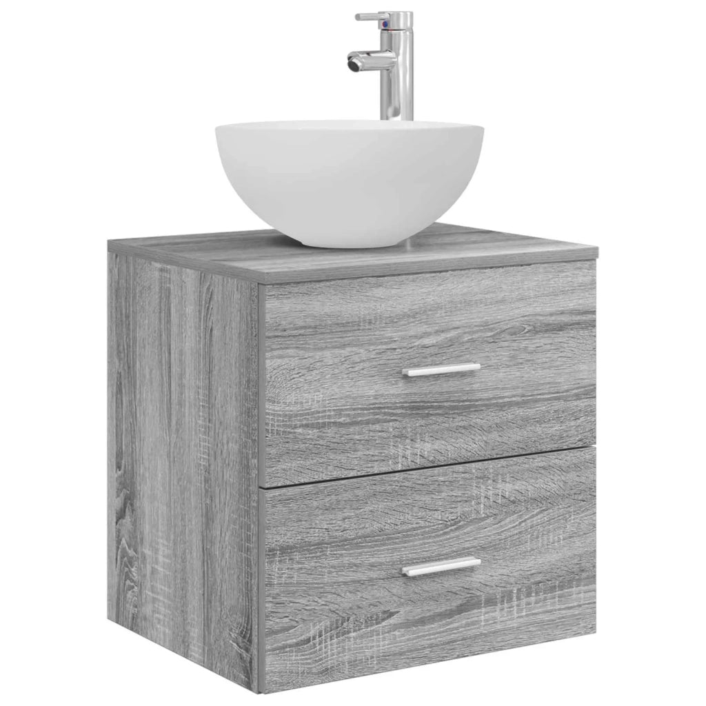 Set di mobili per il bagno 5 pcs Sonoma grigio 3406732