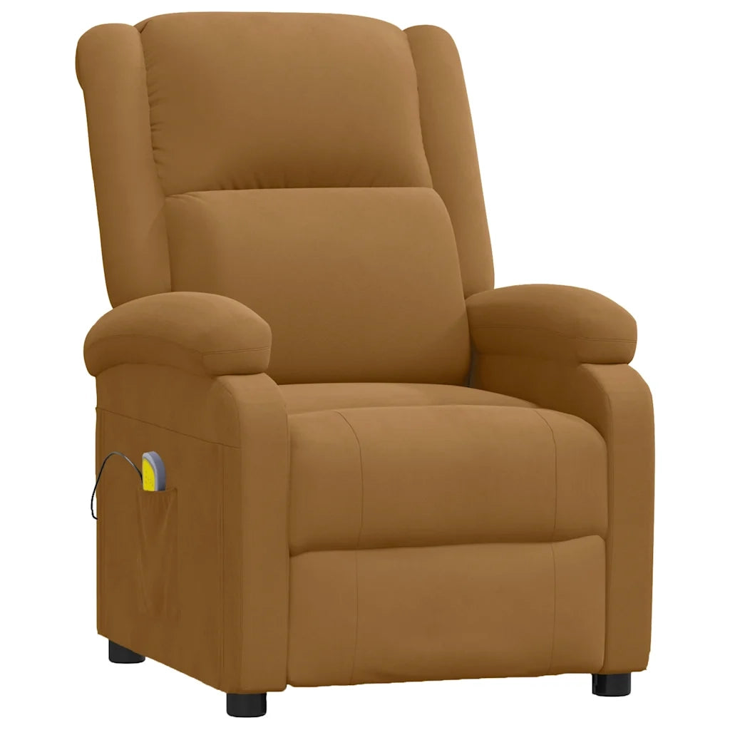 Poltrona Massaggiante Marrone in Velluto 342418