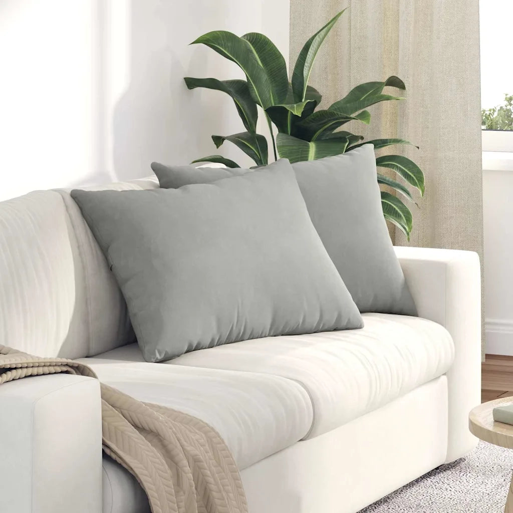 Cuscini da Divano 2 pcs Grigio chiaro 70 x 50 cm Tessuto 42013769