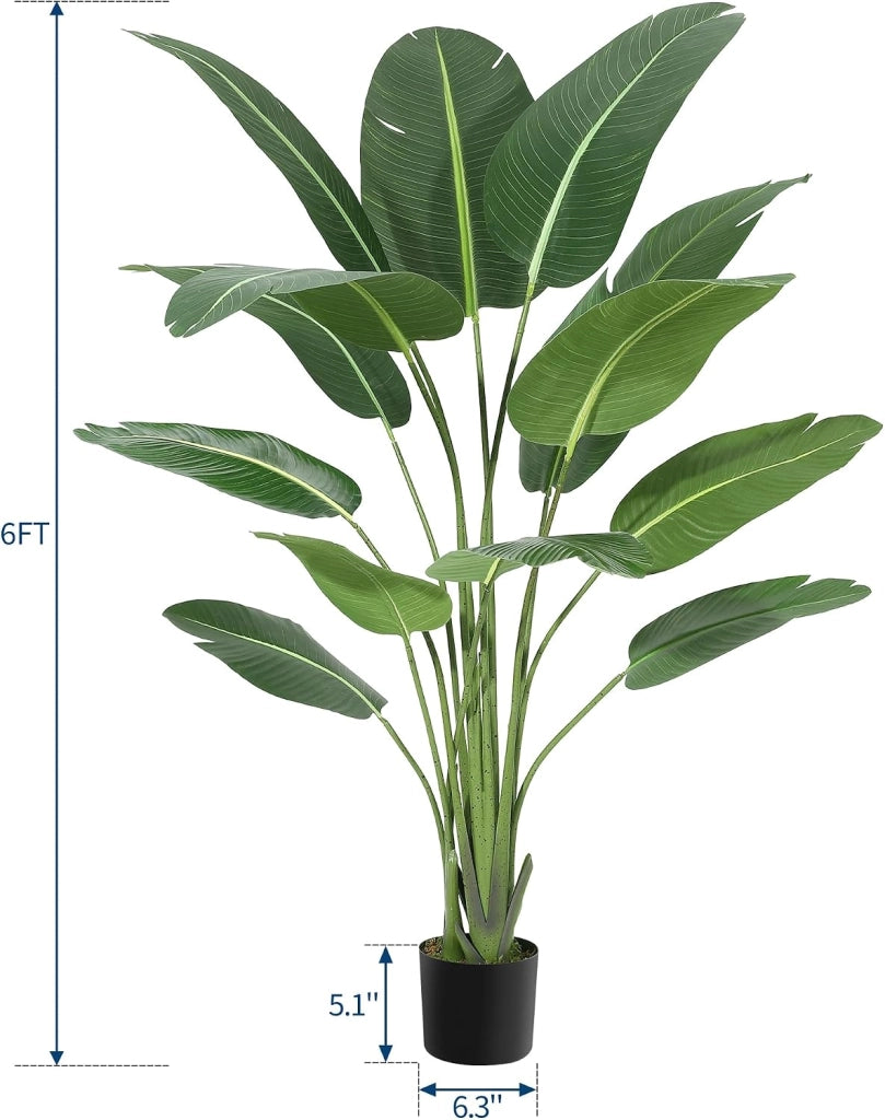 Pianta di Strelitzia Artificiale Uccello del Paradiso per Interno ed Esterno con Vaso
