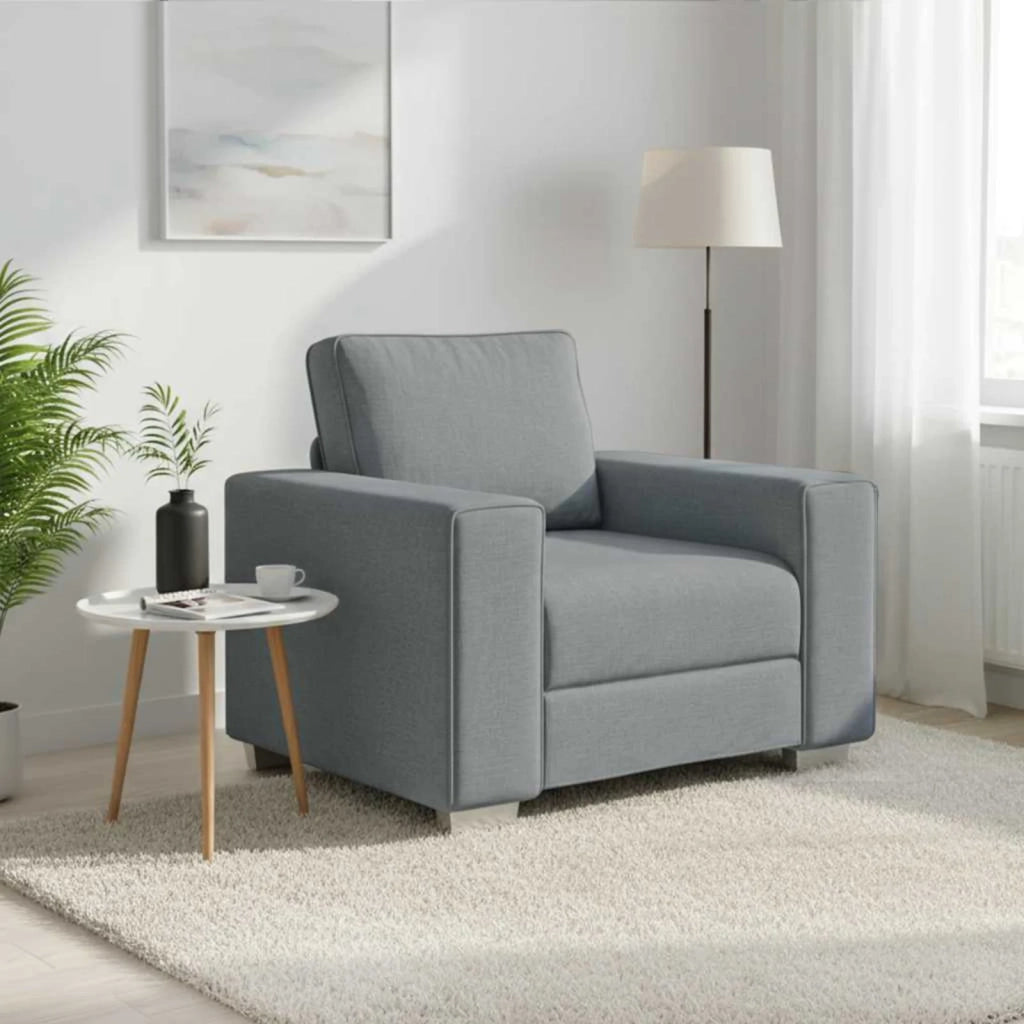 Poltrona Sofa Grigio chiaro 100 cm Tessuto 4105207