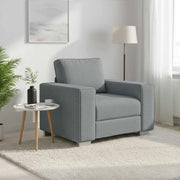 Poltrona Sofa Grigio chiaro 100 cm Tessuto 4105207